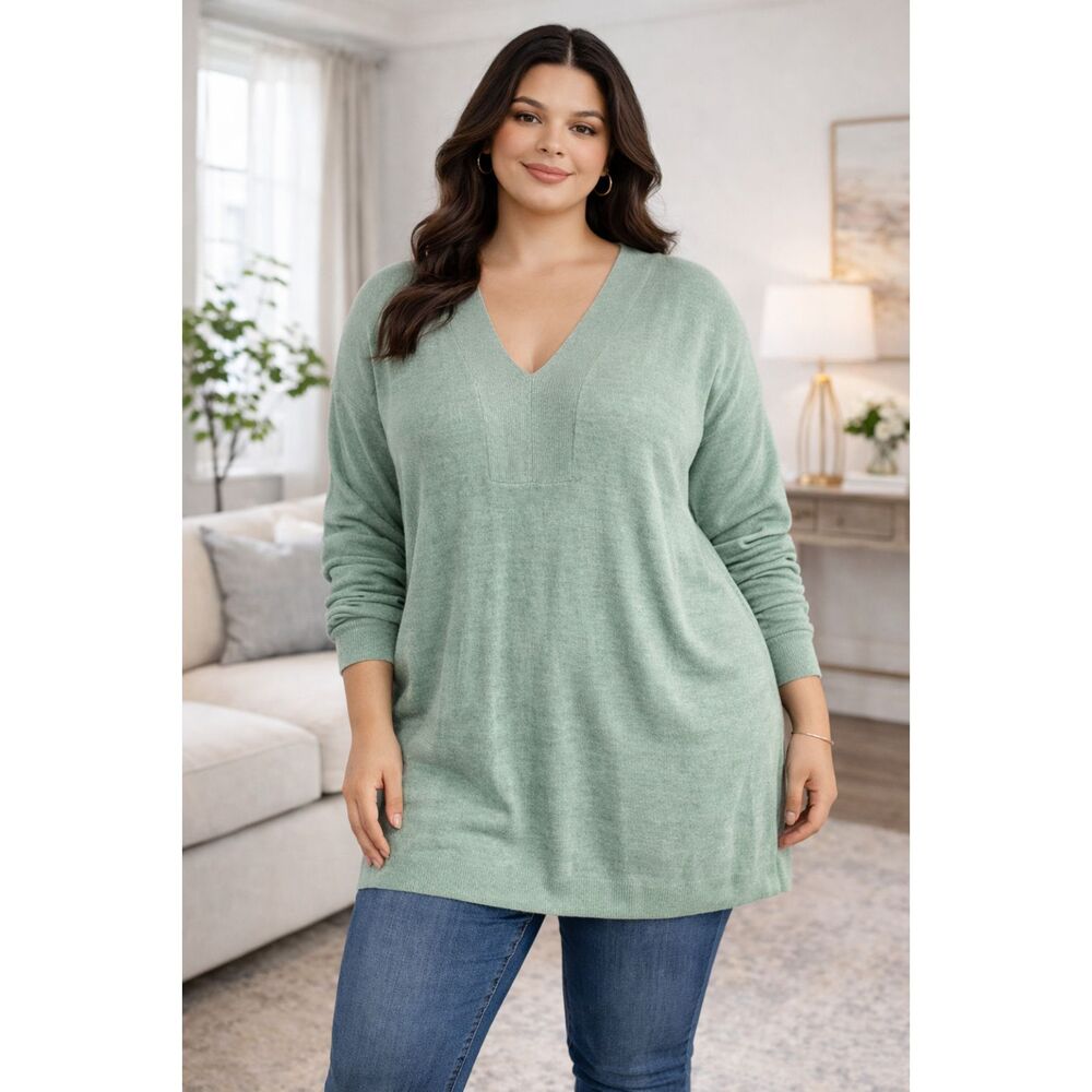 Barefoot Dreams Tunic Cozy Chic Ultra Lite In Deep Mint 2X